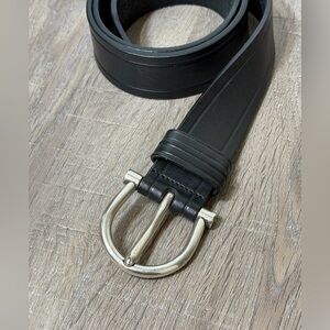 Cole Haan Size 36 Black Genuine Leather Belt with Brass Buckle